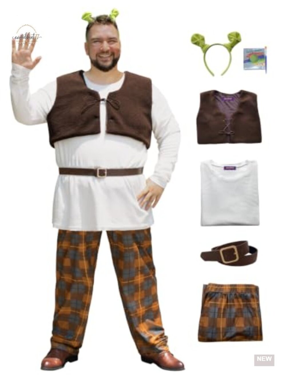 Men's 6 Piece Ogre Costume Halloween Role Play Outfit
